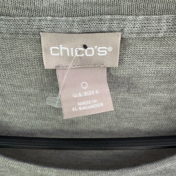 Chicos 3 4 Sleeve Crewneck Long Top US Women's S - Picture 3 of 7